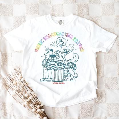 Public Broadcasting Service Tee 70s 80s Nostalgia Shirt for Classic TV Fans