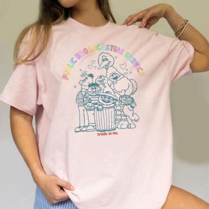 Public Broadcasting Service Tee 70s 80s Nostalgia Shirt for Classic TV Fans