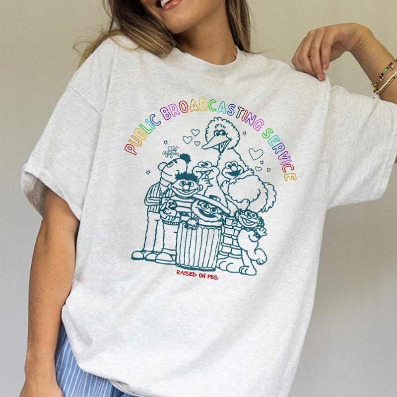 Public Broadcasting Service Tee 70s 80s Nostalgia Shirt for Classic TV Fans