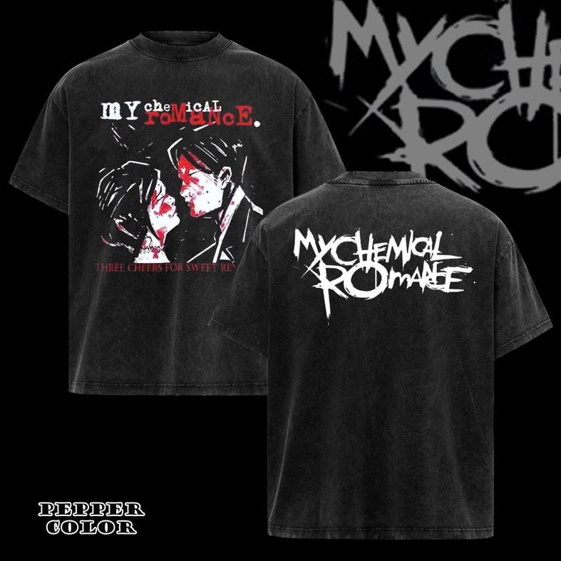 Rock Band My Chemical Romance Mcr Dead Zipper Music Graphic Washed T-Shirt
