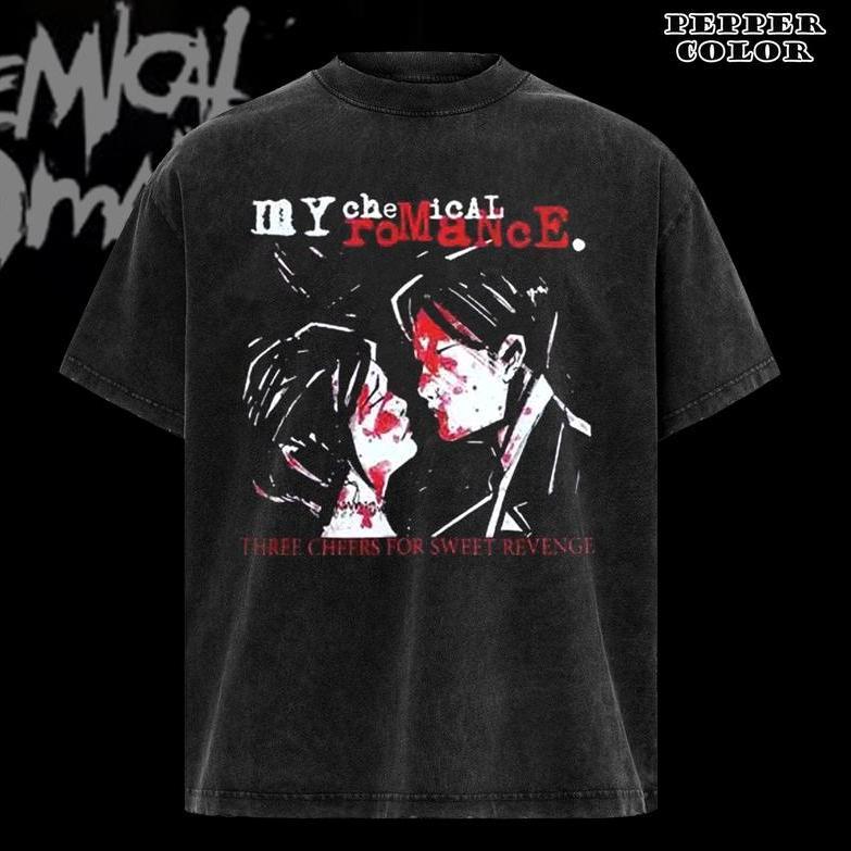 Rock Band My Chemical Romance Mcr Dead Zipper Music Graphic Washed T-Shirt