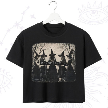 Purplehecate Girls Will Be Girls Witch Crop T-Shirt