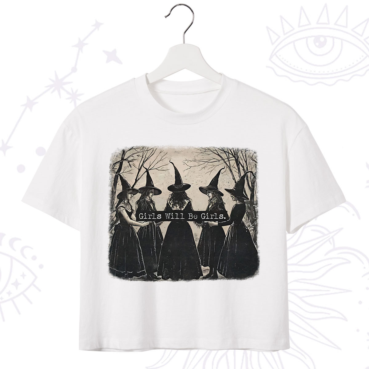 Purplehecate Girls Will Be Girls Witch Crop T-Shirt