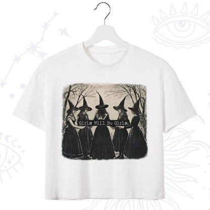 Purplehecate Girls Will Be Girls Witch Crop T-Shirt