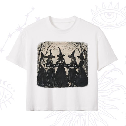 Purplehecate Girls Will Be Girls Witch Crop T-Shirt
