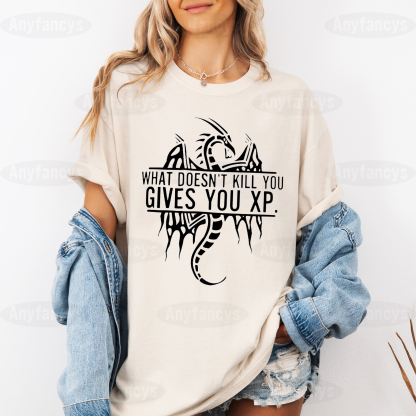 What Doesn't Kill You Gives You XP, Funny Game D&D Unisex T-shirt