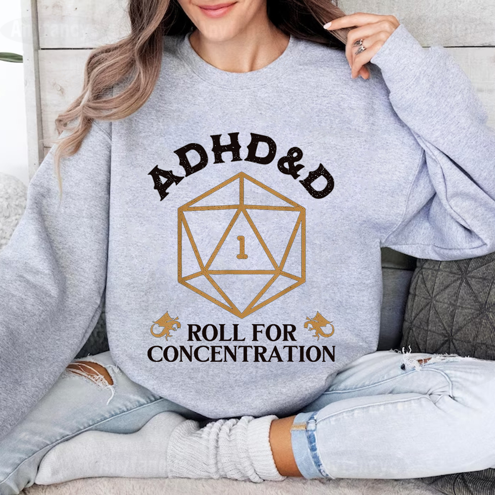 Vintage ADHD&D Roll For Concentration T-shirt/Crewneck/Hoodie