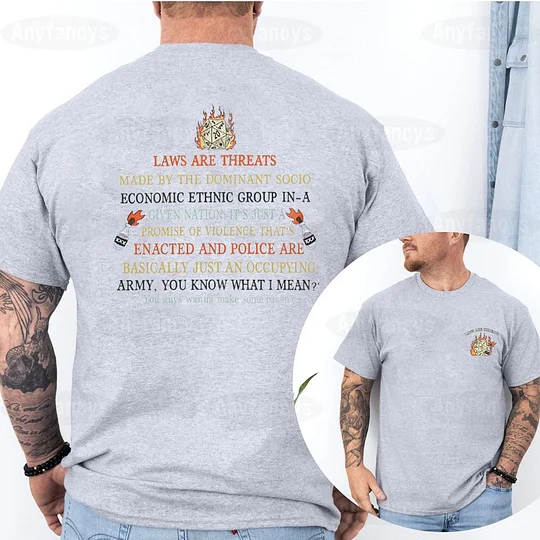 Laws Are Threats Made By The Dominant Socio Economic Ethnic Group In A Given Nation Dimension 20 D&D Unisex T-shirt