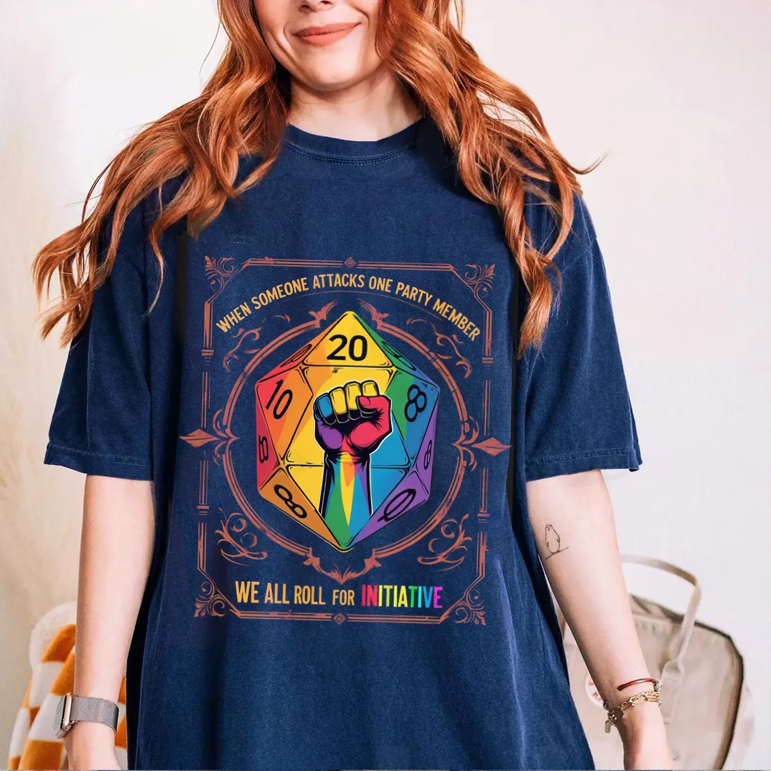 When Someone Attacks One Party Member, We All Roll for Initiative,Pride Month Unisex T-shirt
