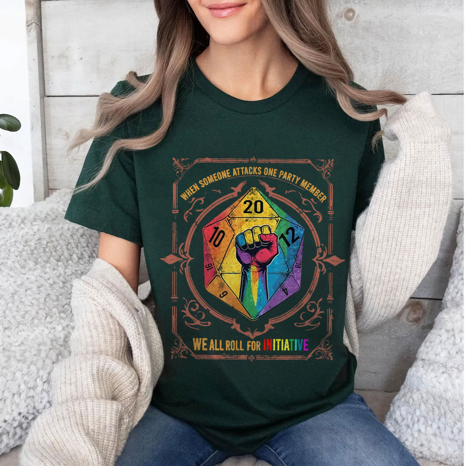 When Someone Attacks One Party Member, We All Roll for Initiative,Pride Month Unisex T-shirt