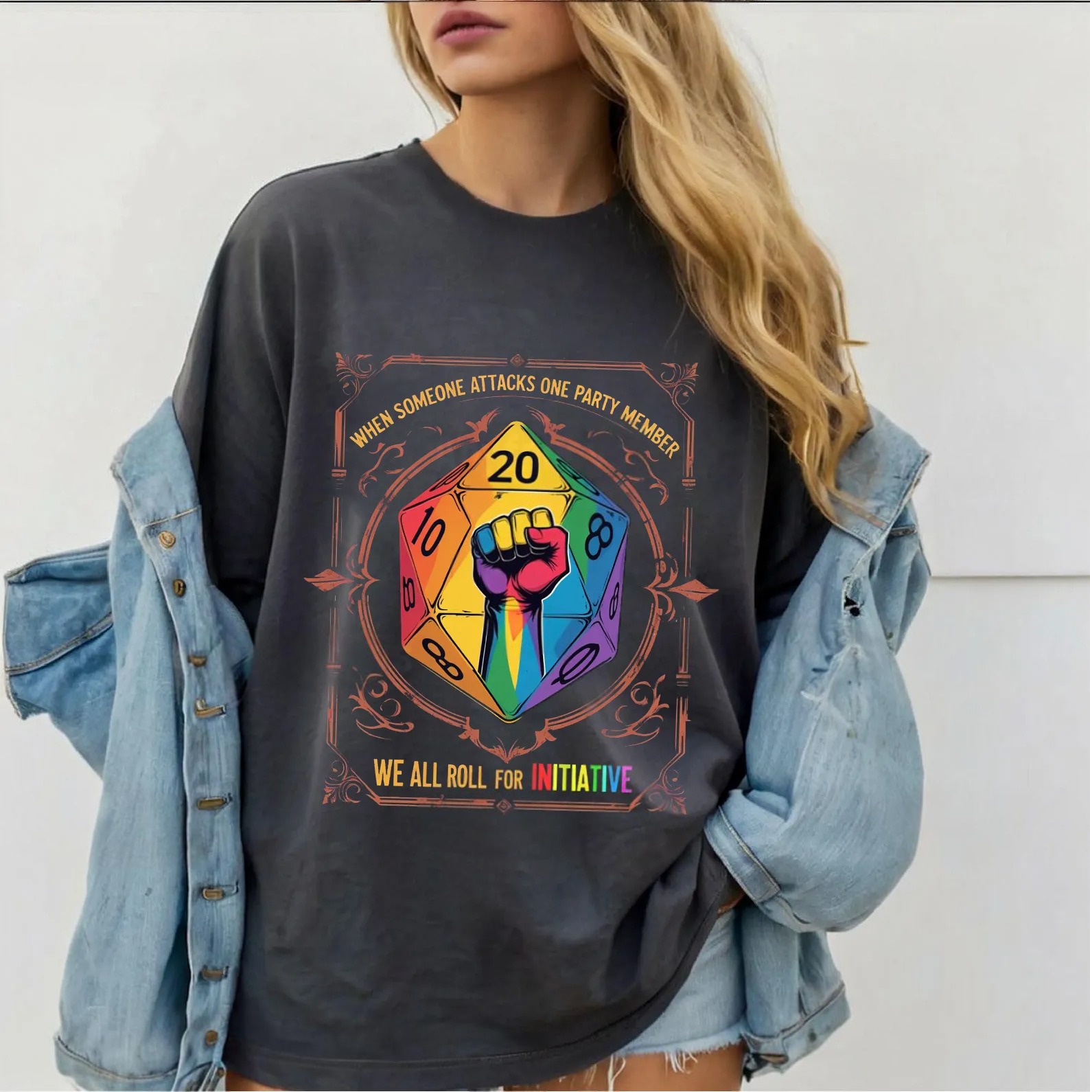 When Someone Attacks One Party Member, We All Roll for Initiative,Pride Month Unisex T-shirt