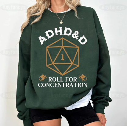 Vintage ADHD&D Roll For Concentration T-shirt/Crewneck/Hoodie