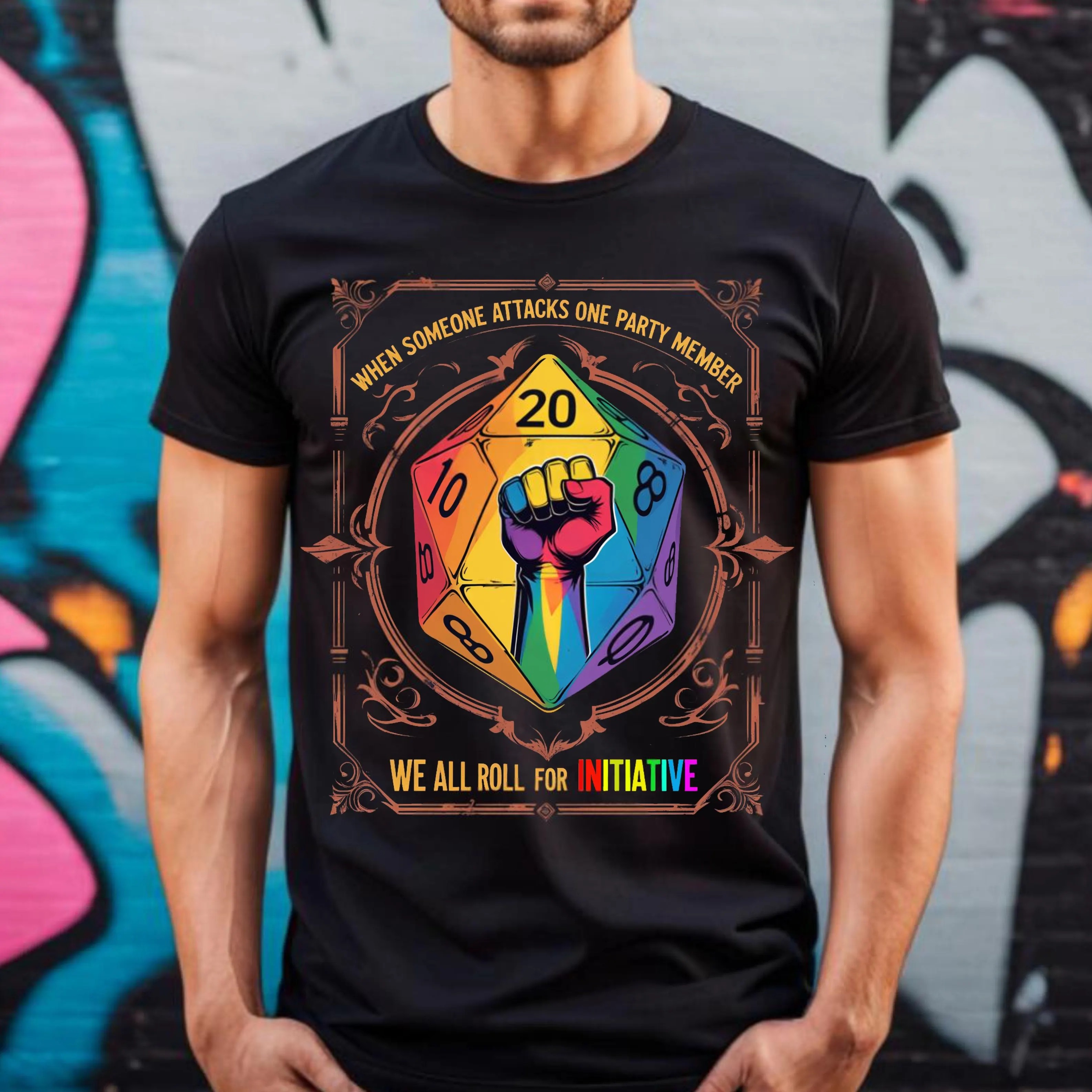 When Someone Attacks One Party Member, We All Roll for Initiative,Pride Month Unisex T-shirt