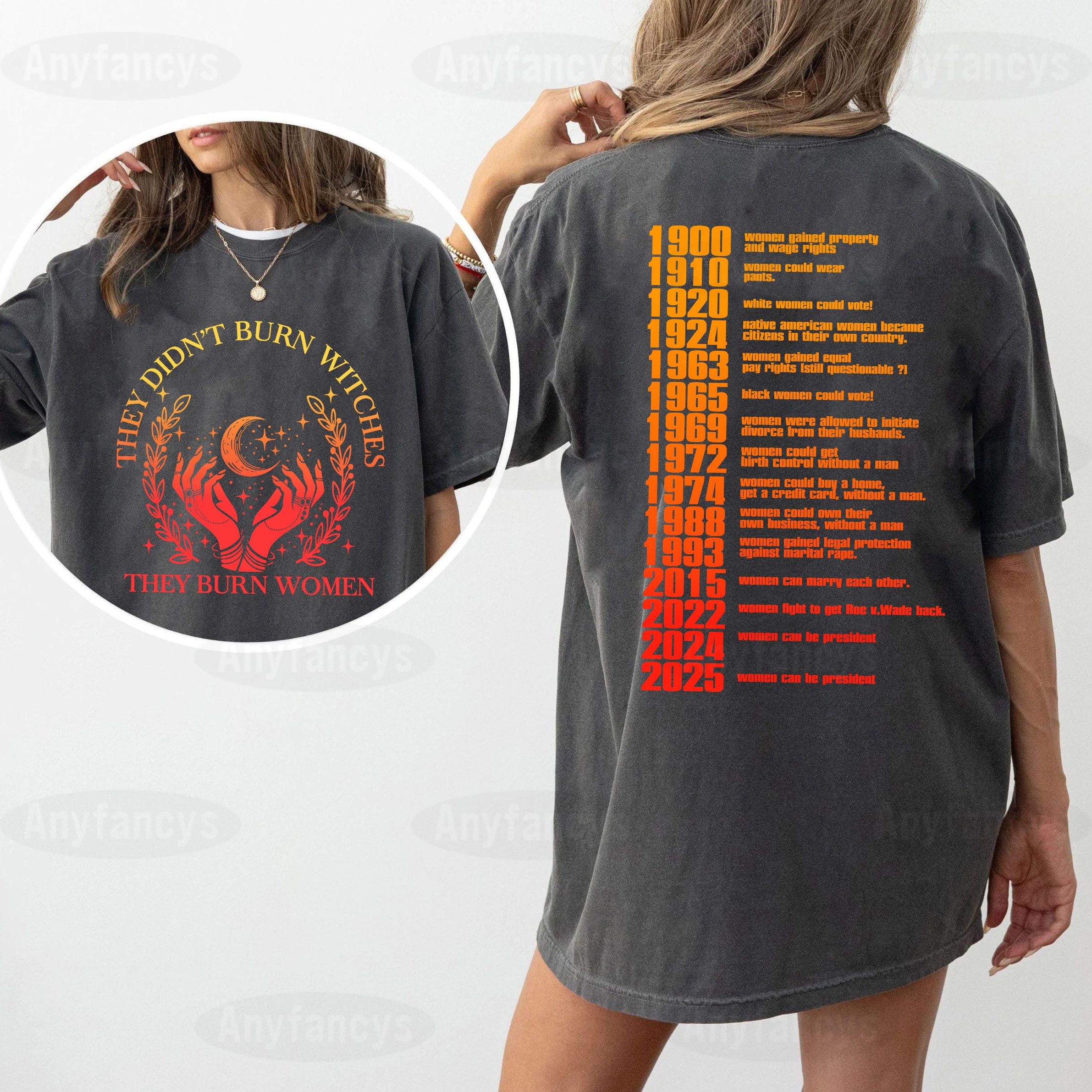 They Didn't Burn Witches They Burn Women Washed Unisex T-shirt