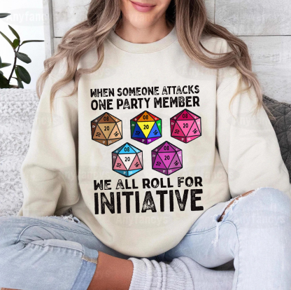 When Someone Attacks One Party Member D20 Dice LGBTQ Ally  T-shirt/Crewneck/Hoodie