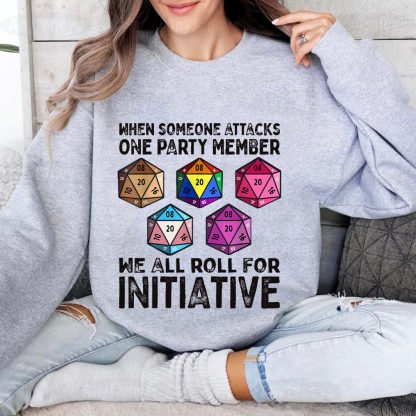 When Someone Attacks One Party Member D20 Dice LGBTQ Ally  T-shirt/Crewneck/Hoodie