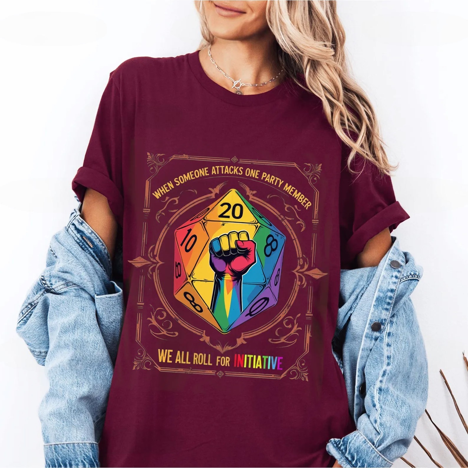 When Someone Attacks One Party Member, We All Roll for Initiative,Pride Month Unisex T-shirt