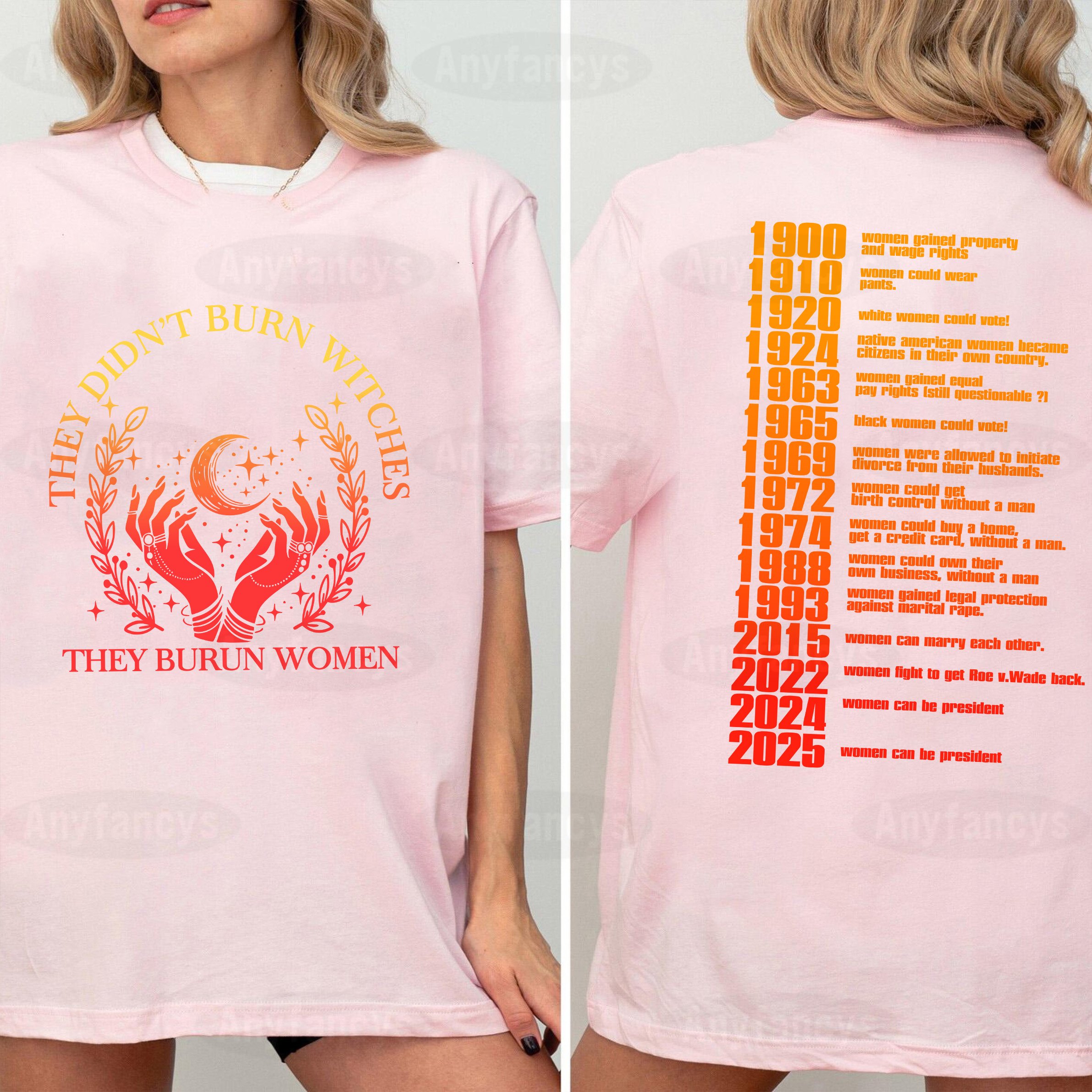 They Didn't Burn Witches They Burn Women Washed Unisex T-shirt