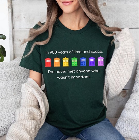 PRIDE Rainbow Police Box, 11th Doctor Quote, Doctor Who Parody Unisex