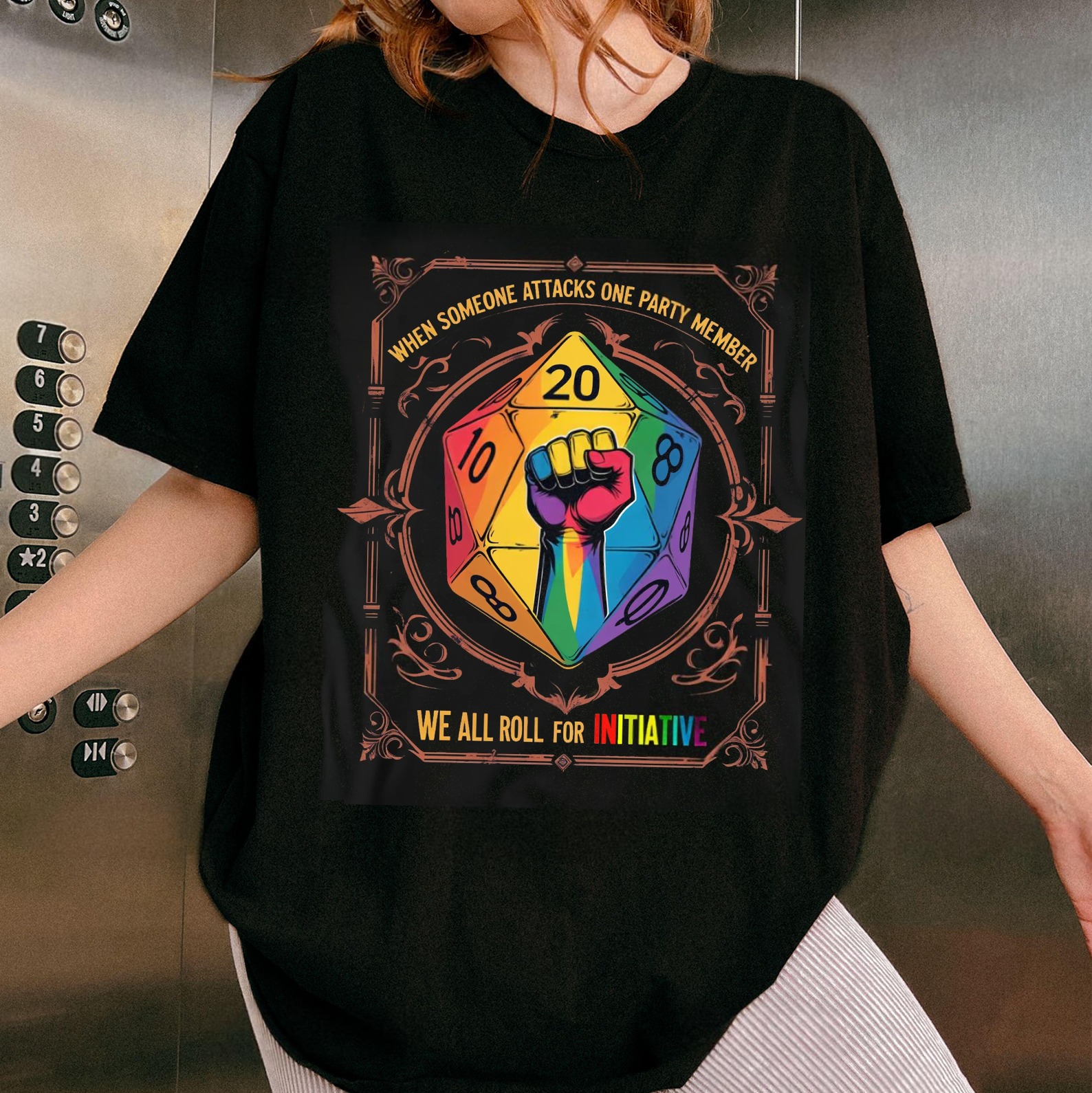 When Someone Attacks One Party Member, We All Roll for Initiative,Pride Month Unisex T-shirt