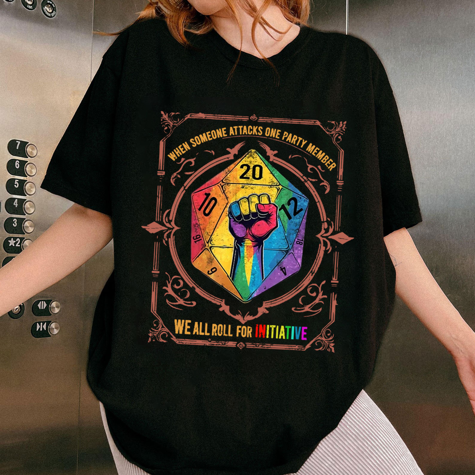When Someone Attacks One Party Member, We All Roll for Initiative,Pride Month Unisex T-shirt