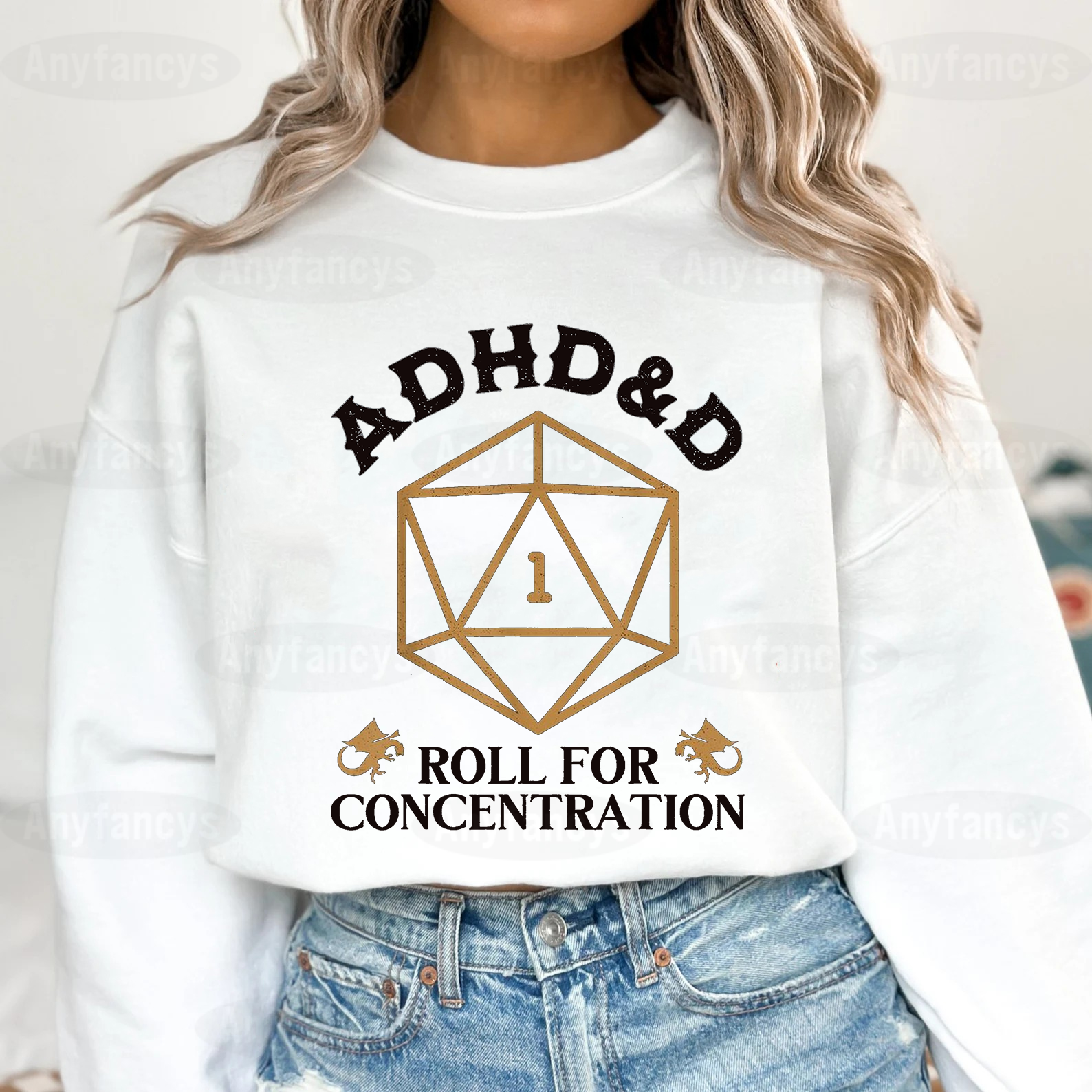 Vintage ADHD&D Roll For Concentration T-shirt/Crewneck/Hoodie