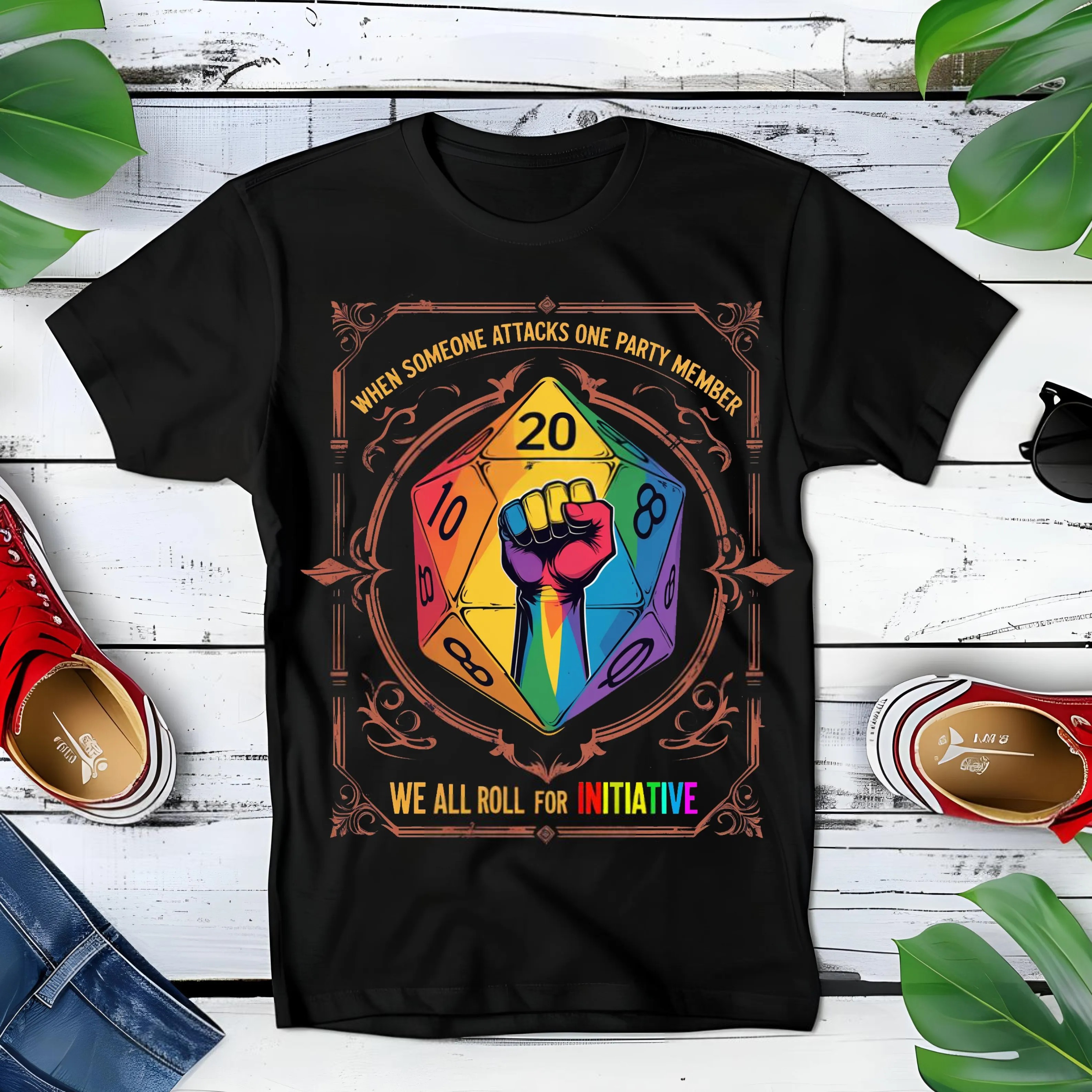 When Someone Attacks One Party Member, We All Roll for Initiative,Pride Month Unisex T-shirt