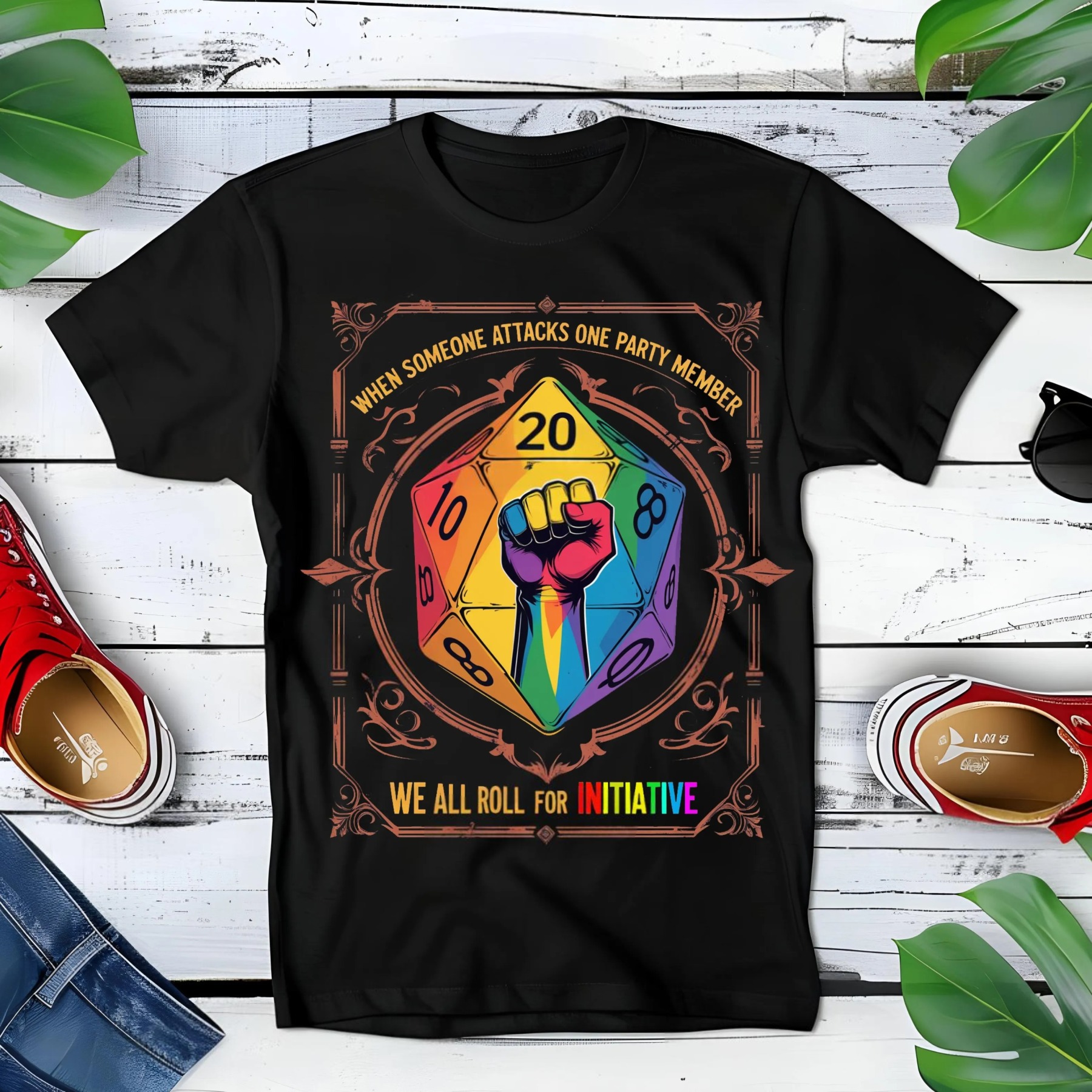 When Someone Attacks One Party Member, We All Roll for Initiative,Pride Month Unisex T-shirt