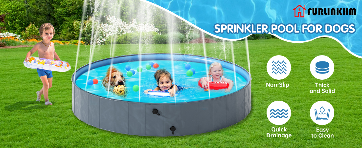 Dog Pool with Sprinkler