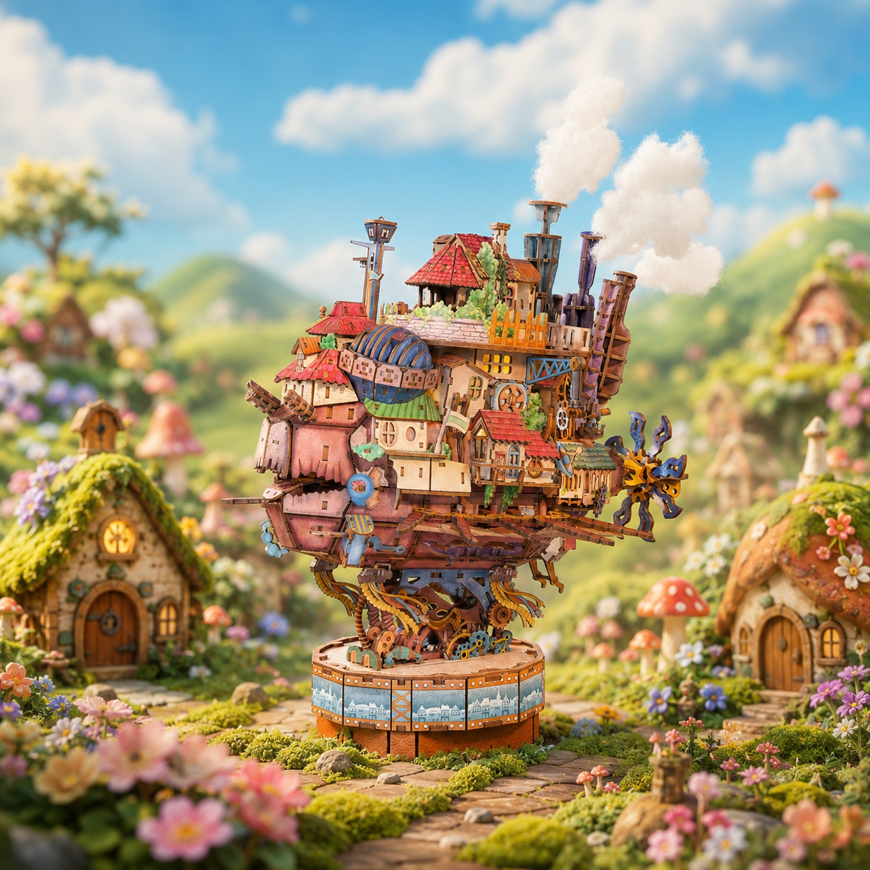 Howl's Moving Castle 3D Wooden Puzzle with Lights, Motion & Music