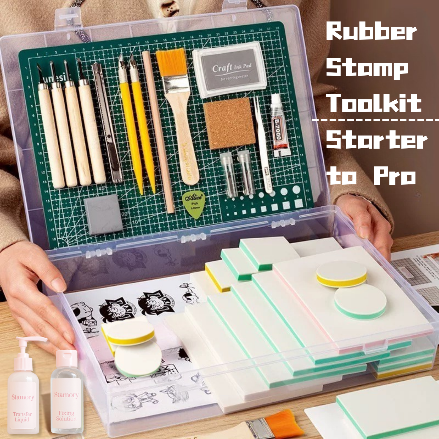 Stamory Rubber Stamp Carving Kit – All-in-One Set for Beginners to Pros 