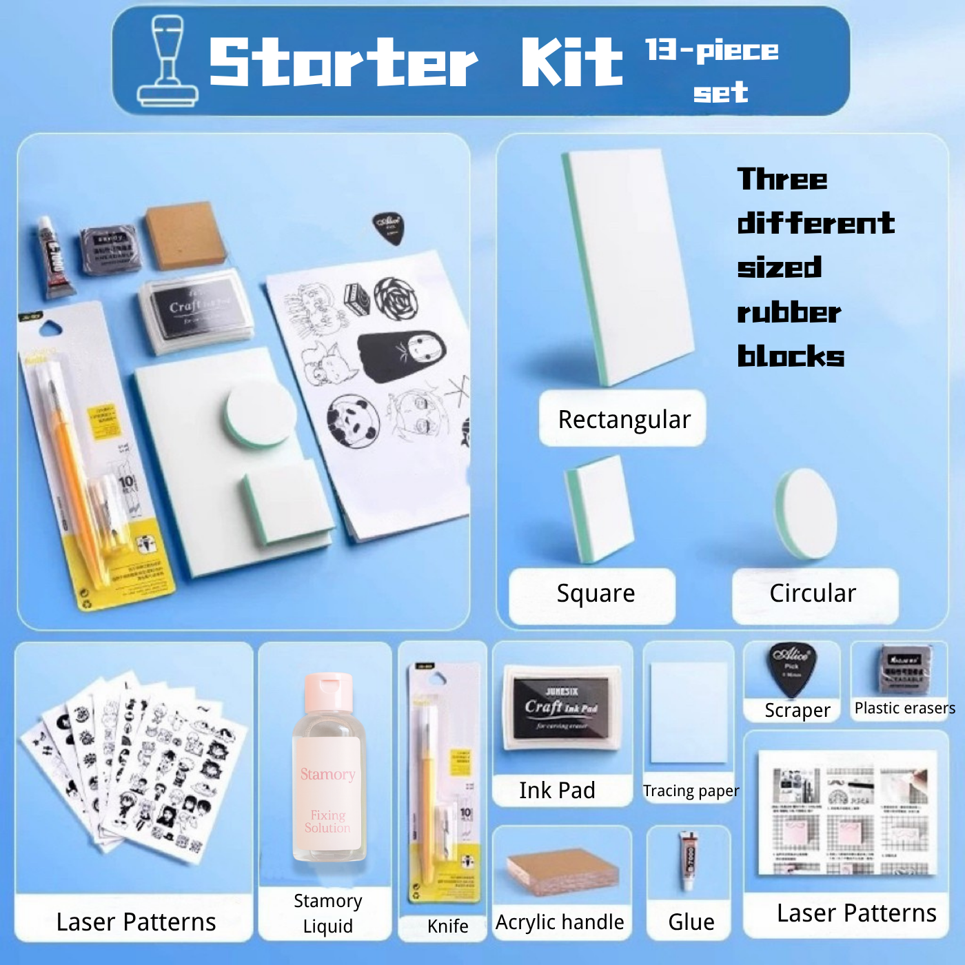 Stamory Rubber Stamp Carving Kit – All-in-One Set for Beginners to Pros 
