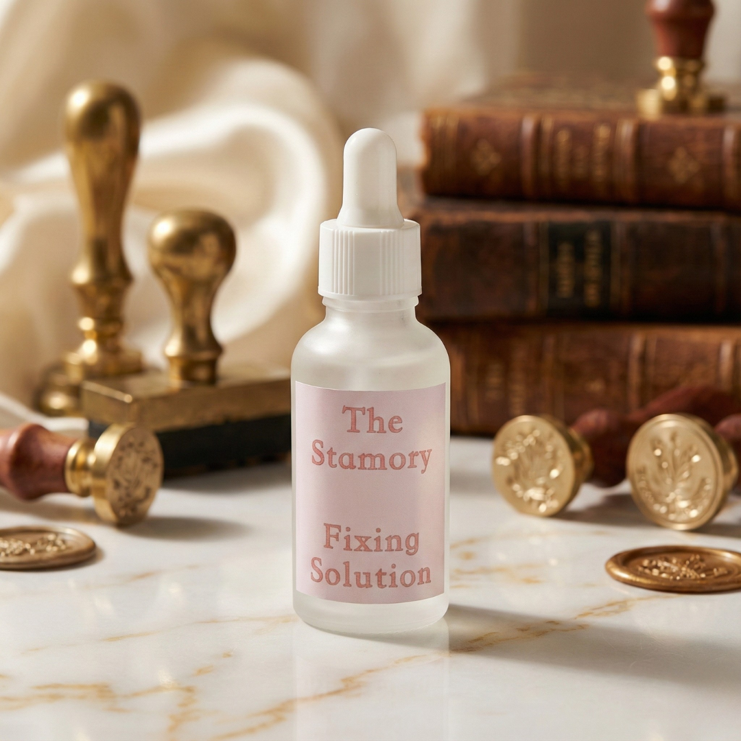 Stamory Rubber Stamp Transfer Liquid Set – Transfer, Fix & Finish Trio