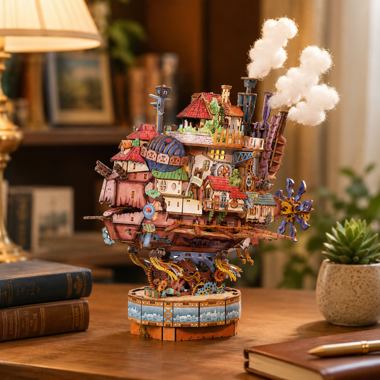 Howl's Moving Castle 3D Wooden Puzzle with Lights, Motion & Music