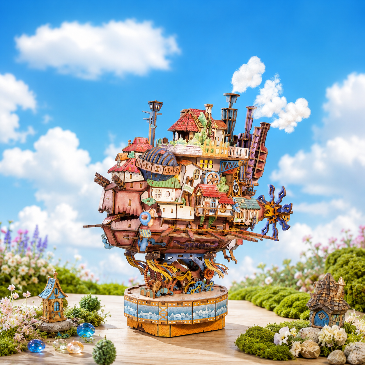 Howl's Moving Castle 3D Wooden Puzzle with Lights, Motion & Music