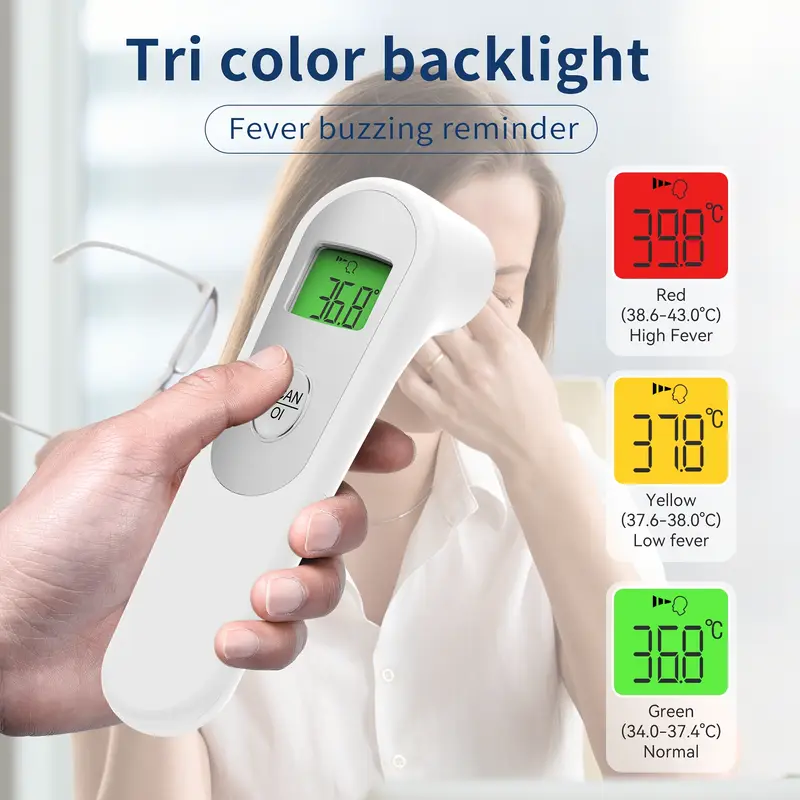 3 in 1 digital touchless forehead thermometer three color backlight   large screen display automatic shutdowm temperatuer   infrared digital thermometer for healthmonitoring non contact Product details 1