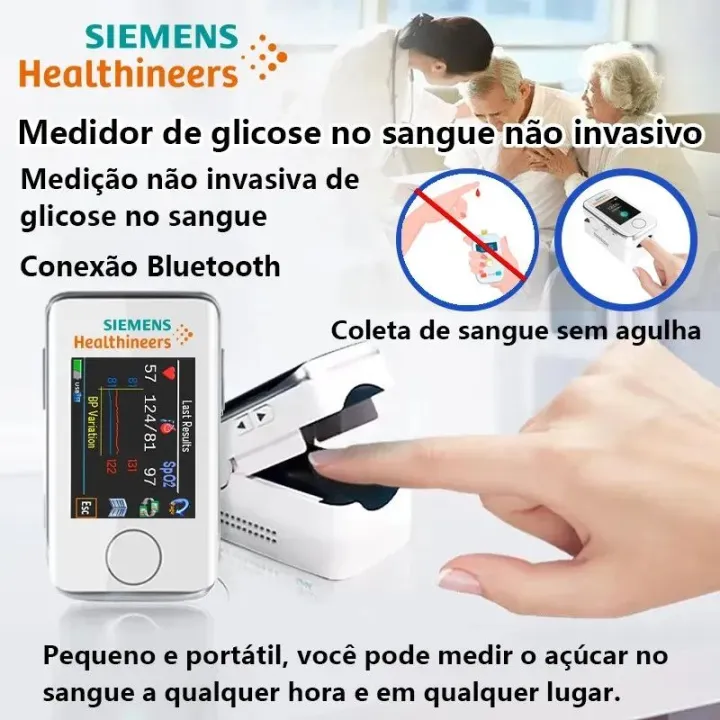 ✨Inovação na tecnologia de investigação médica: O produto mais recente em 2025: medidor portátil de glicemia Siemens, indolor, não invasivo, multifuncional para proteger a saúde💖