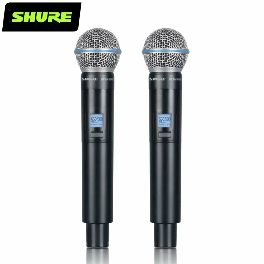 Sistema de microfone sem fios Shure GLXD4, com excelente qualidade de som, microfone UHF sem fios, conjunto com dois microfones BETA58A/SM58