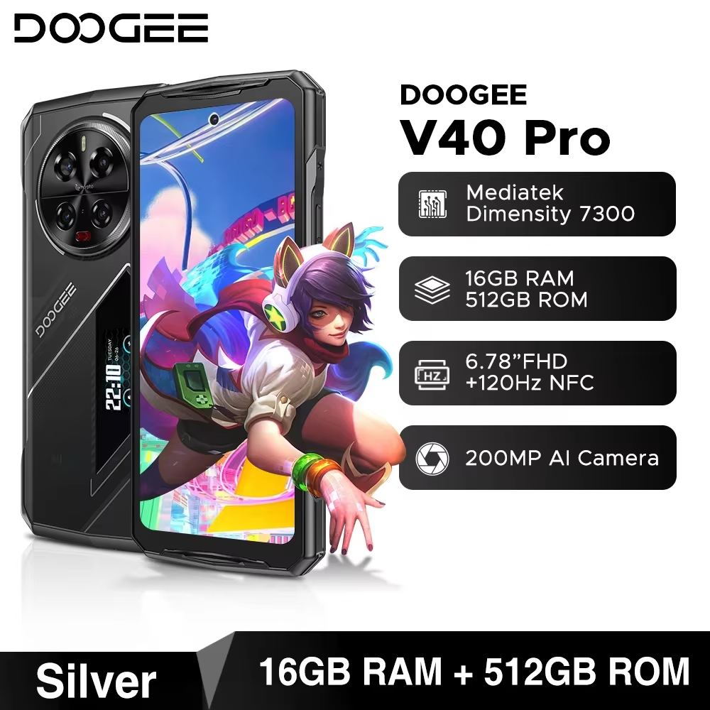 Estreia mundial Doogee V40 Pro 5G telefone robusto 6.78 "16gb + 512gb telefones de jogos