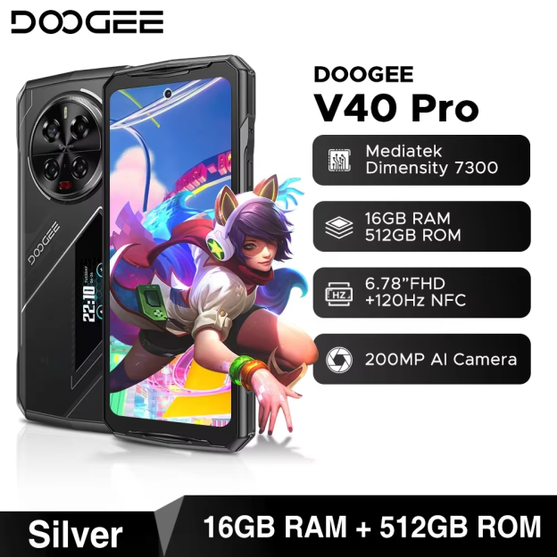 Estreia mundial Doogee V40 Pro 5G telefone robusto 6.78 "16gb + 512gb telefones de jogos