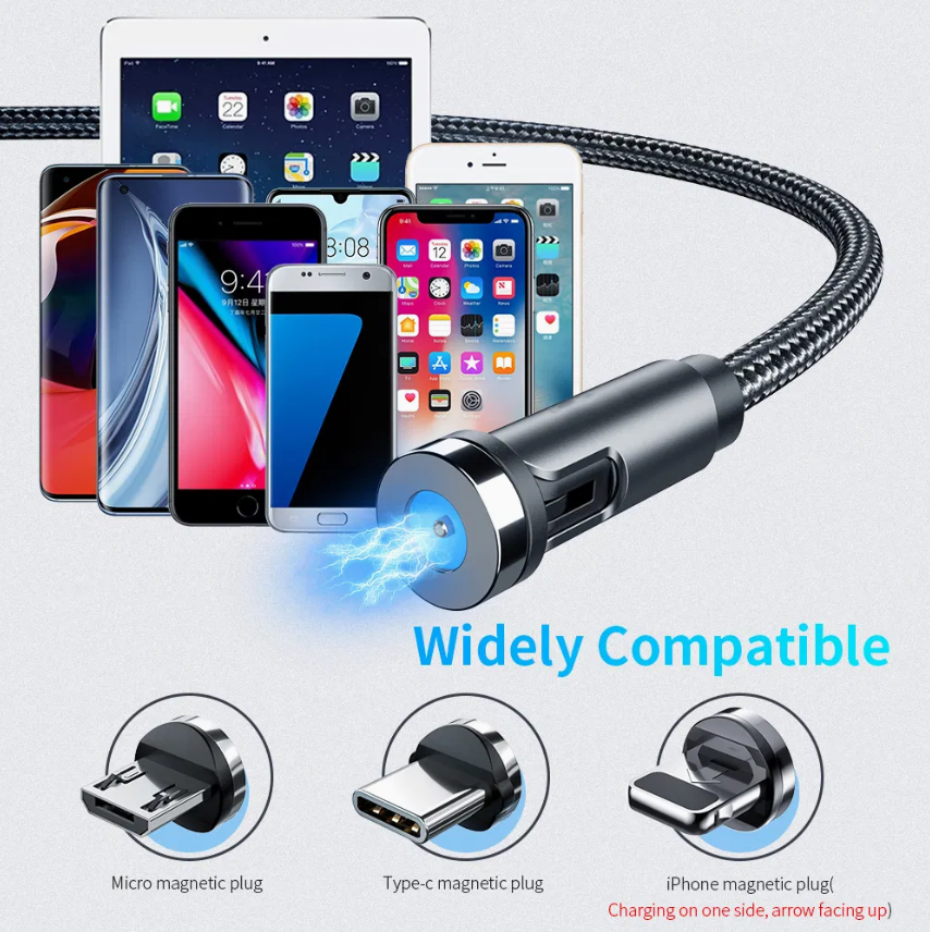 Magnetic Trio Charger Cable for All Phones