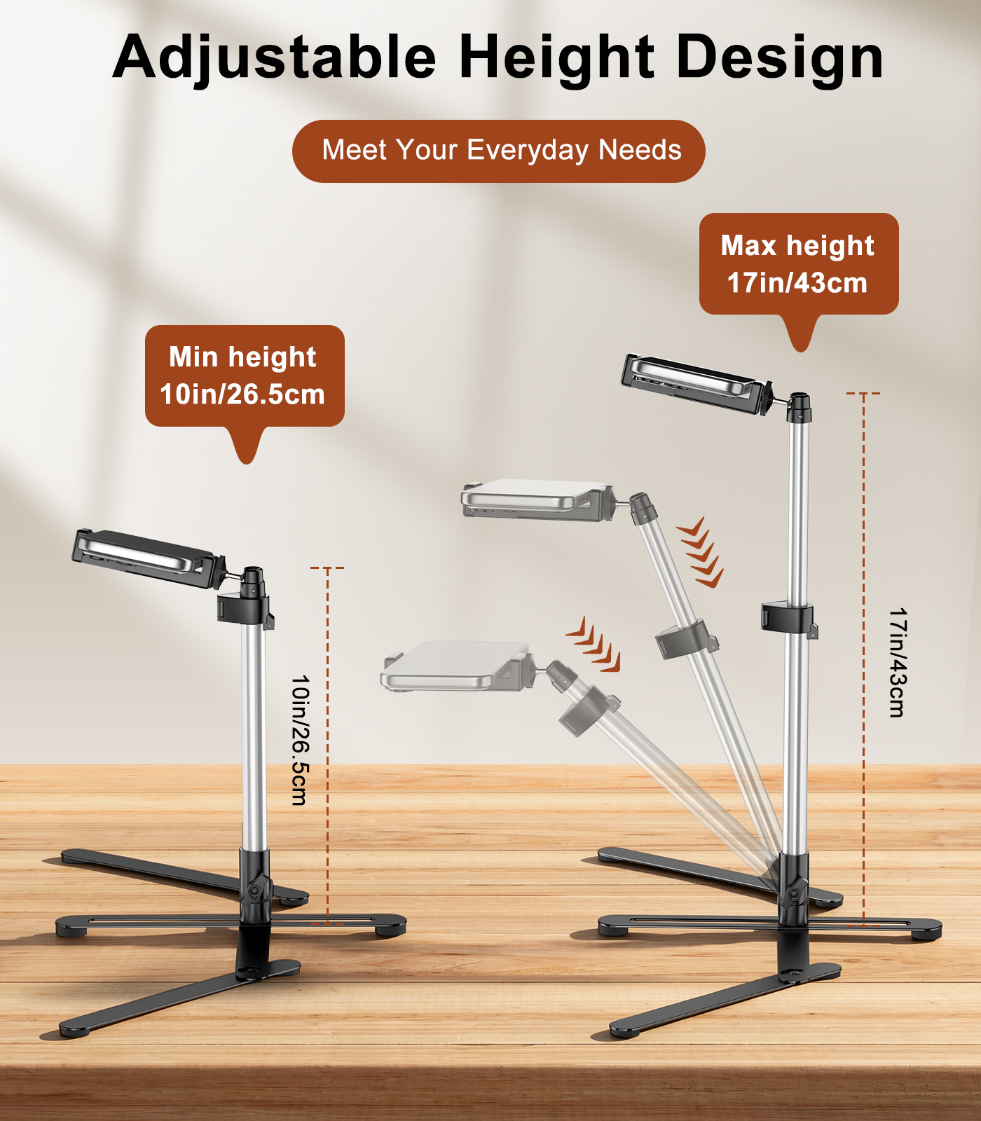 TiMOVO Overhead Tripod for Mini Projector Heavy Duty, 360° Rotation, Angle & Height Adjustable, Overhead Phone Mount for Cookie Decorating, Live Streaming, Cooking