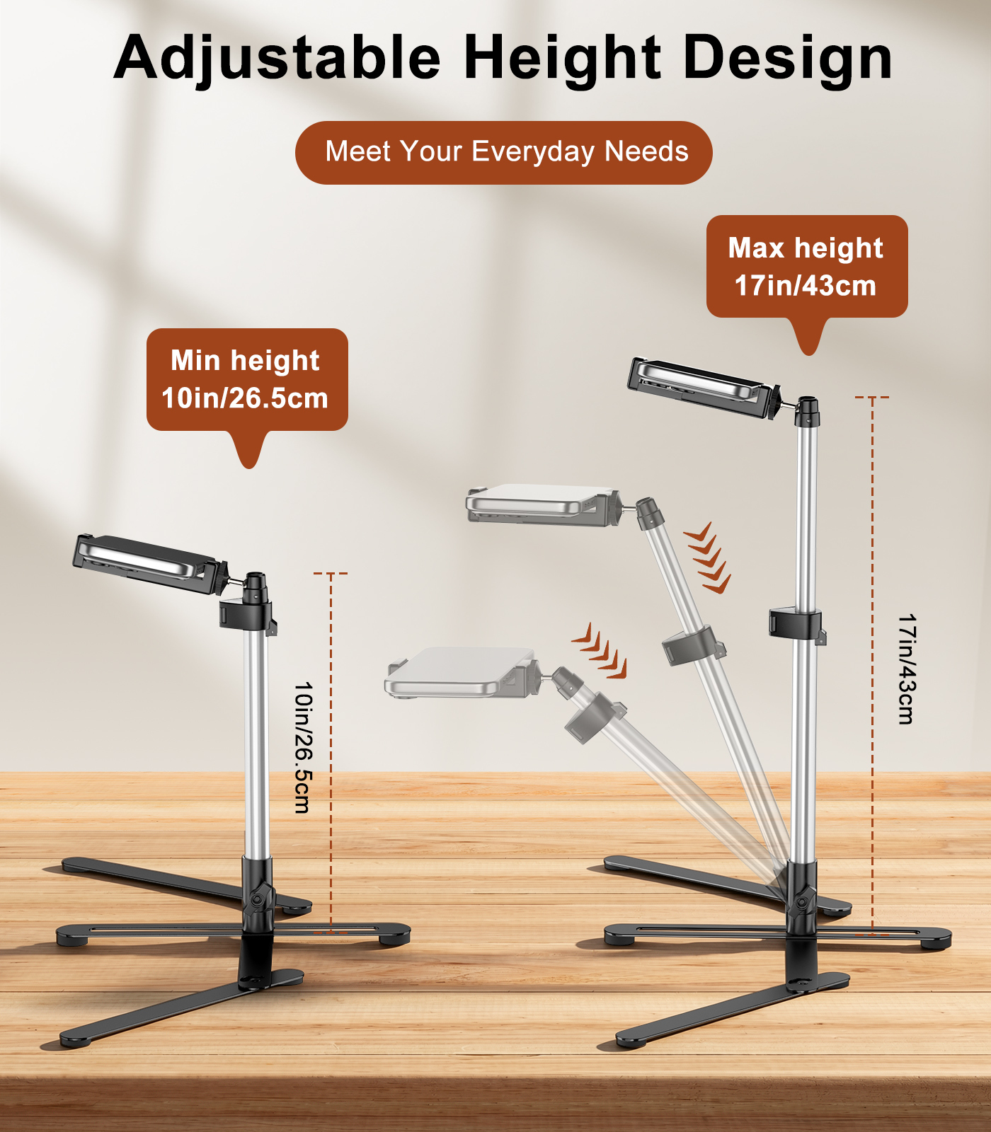 TiMOVO Overhead Tripod for Mini Projector Heavy Duty, 360° Rotation, Angle & Height Adjustable, Overhead Phone Mount for Cookie Decorating, Live Streaming, Cooking