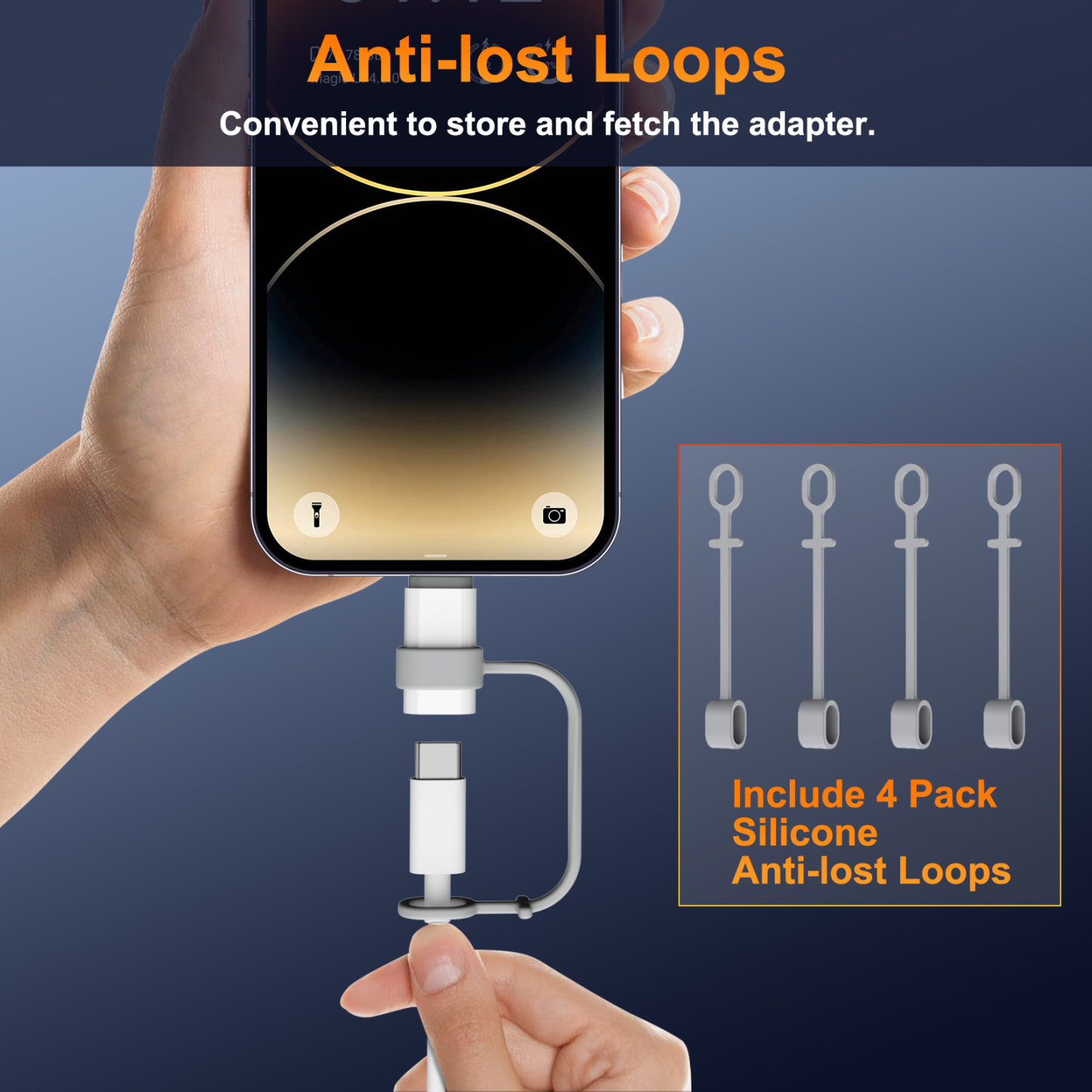 TiMOVO 4-Pack USB-C to Lightn-ing & Lightn-ing to USB-C Adapters, Compatible with iPhone 14/15/16, iPad, Not for Audio/OTG, White