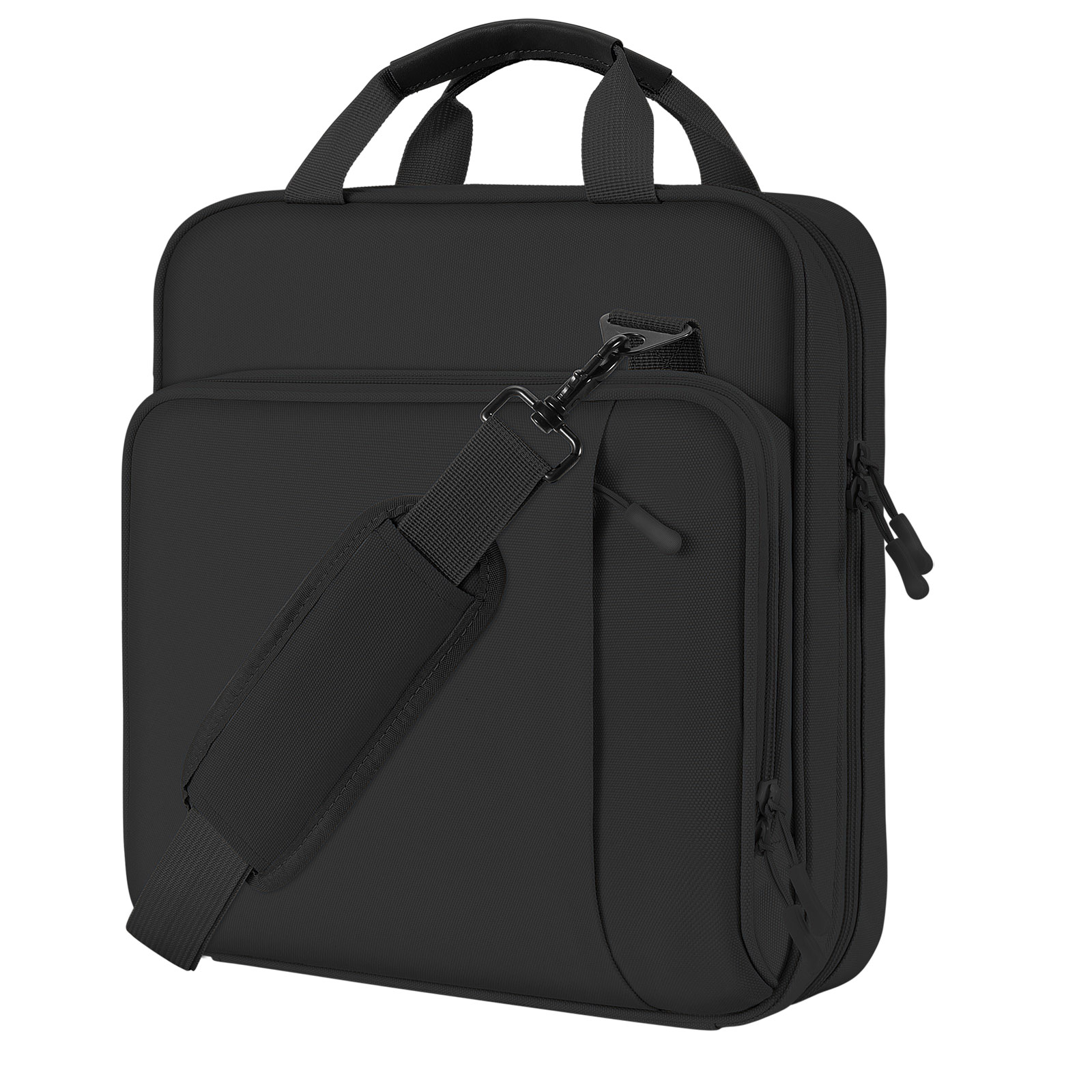 MoKo Zipper Binder, 2 inch 3 Ring 500 Sheet Capacity Multi-Pocket Binder, Black