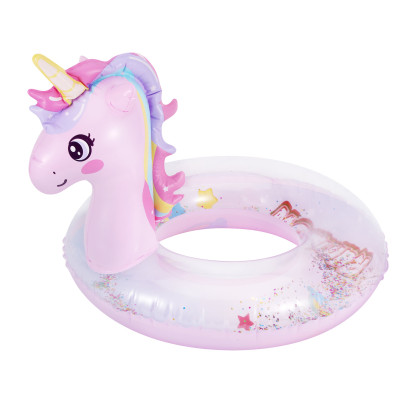 MoKo Unicorn Pool Floats for Kids, Inflatable Swimming Ring Swim Floaties Lake Toys Party Supplies, Pink