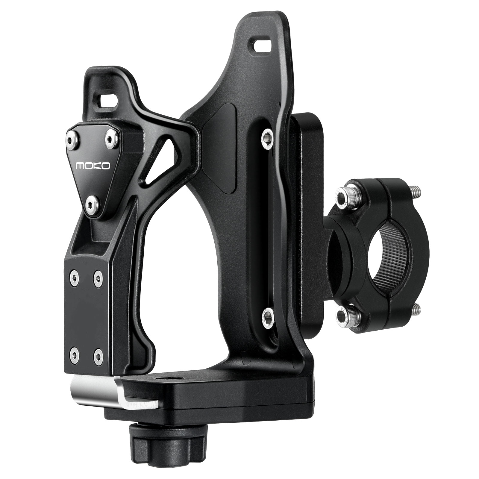  MoKo Universal Bike Water Bottle Cage Holder for for 1.9-3.6" Diameter Bottle, Handlebar & Frame, Fits Bicycle, Motorcycle, Stroller, Scooter, Wheelchair & ATV