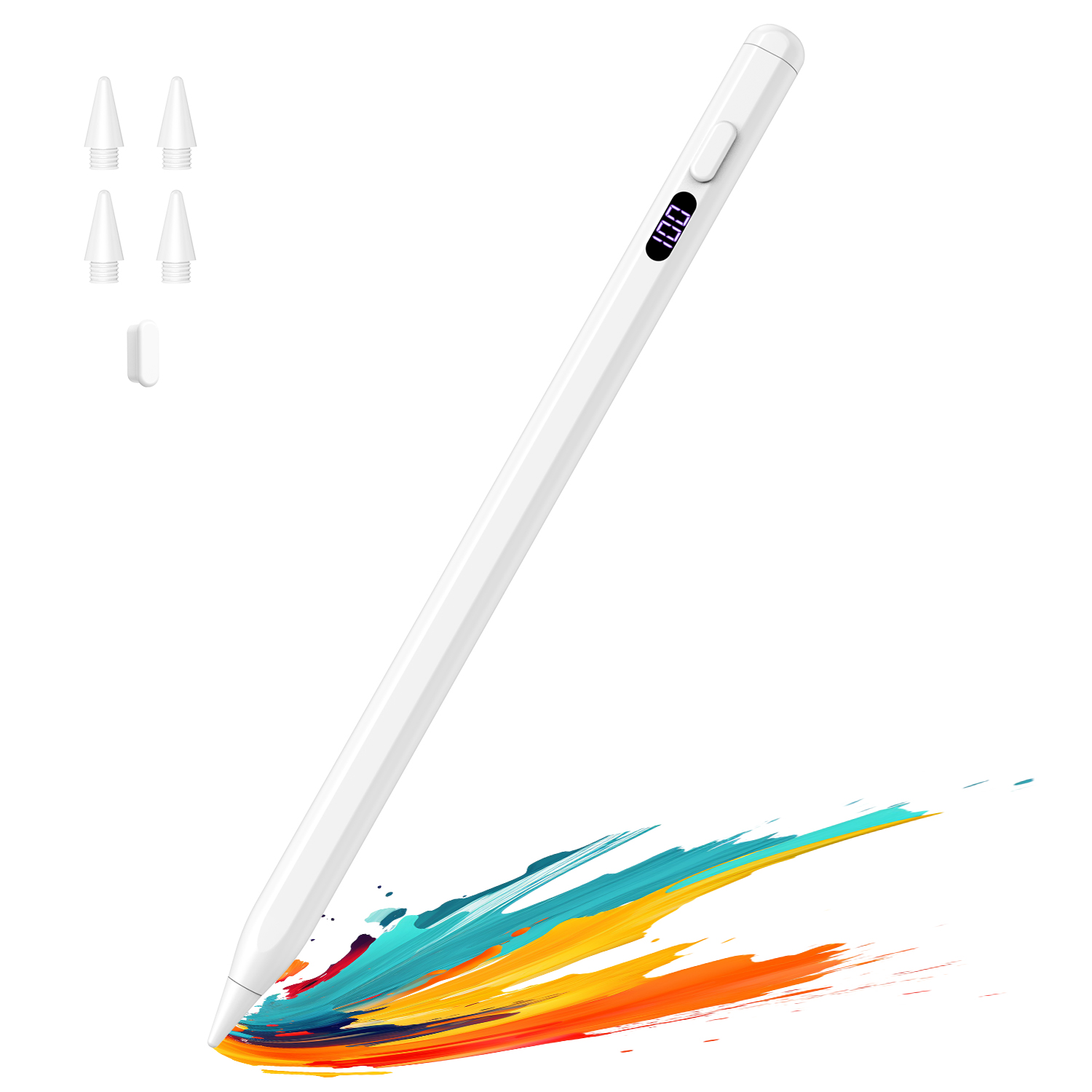 TIMOVO iPad Pencil for (A16) 11th Gen with Power Display, Stylus Pen for 2018-2025 Apple iPad 10/9/8/7/6, Air M3/M2 11"/13"/5/4/3, Mini 7/6/5, Pro M4 13"/12.9"/11", White