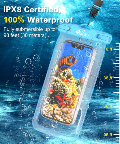 MoKo Waterproof Phone Pouch Floating Compatible with iPhone/Samsung/Galaxy, up to 7", 2 Pack