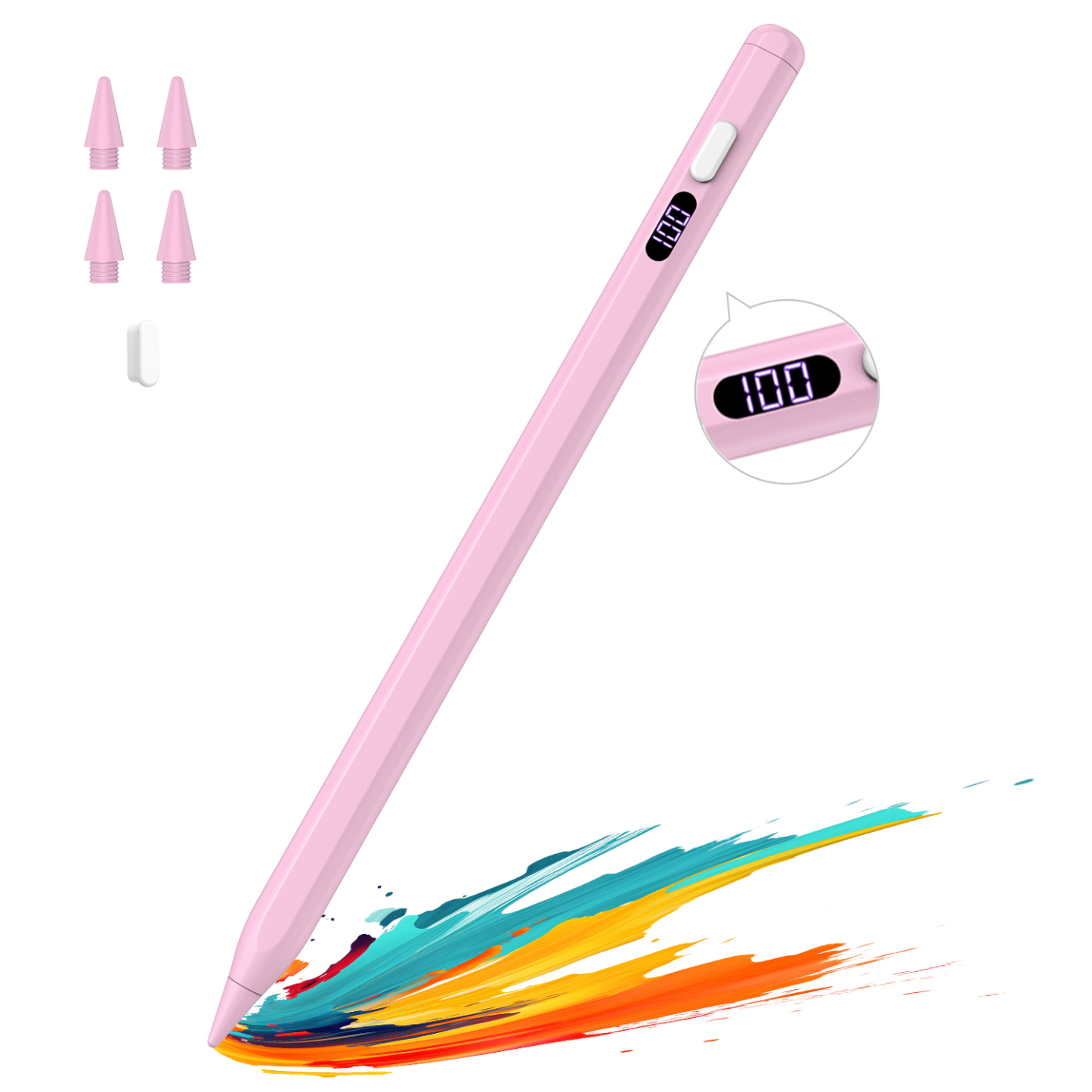 TIMOVO Pencil for iPad 2018-2025, Stylus Pen Compatible with Apple iPad 11/10/9/8/7/6/A16, Mini 7/6/5, Air M3/M2 11"/13"/5/4/3, Pro M4 13"/12.9"/11", Fast Charging, Pink